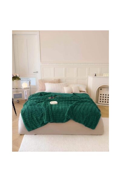 OEM Blanket, imitation rabbit fur, 200x240 cm, green