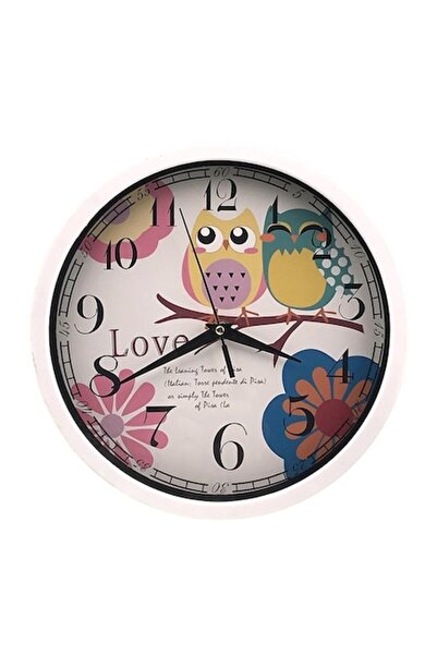 OEM Wall Clock, Plastic, Owls, 25x25cm, Multicolor