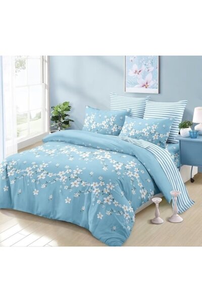 OEM Double Bed Linen, Spring, 6-Piece Set, 2-Person, 235x250cm, Finet, Spring Flowers, Multicolor