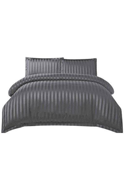 OEM Bed Linen Set, Elastic Fitted Sheet, Damask Finet Type, 4 Pieces, Uni, 180x200cm, Light Gray