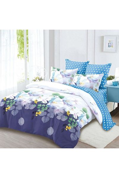 OEM Bed Linen, Finet, 6 pieces, 2 persons, 230x250cm, Pastel Flowers Pattern, Multicolor