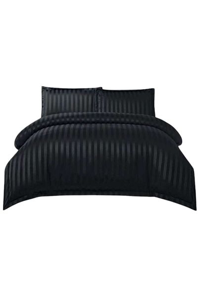 OEM Bed Linen Set, Elastic Sheet, Damask Finet, 4 Pieces, Uni, 180x200cm, Dark Gray