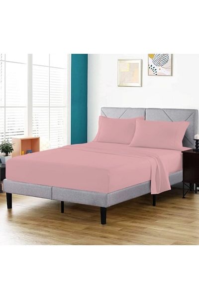 OEM Double Bed Linen Set, 6 Pieces, Coral Color