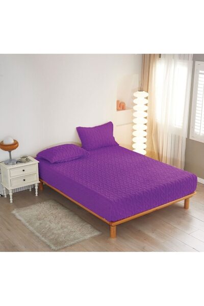 OEM Husa de pat cocolino 180x200 cm, 2 fete de perna, 2 persoane mov