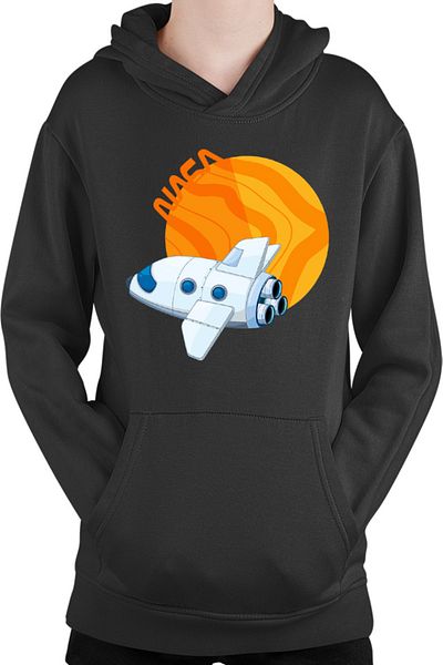 OEM Kids Hoodie NASA Rocket Fire Planet Fly Cute Orbit