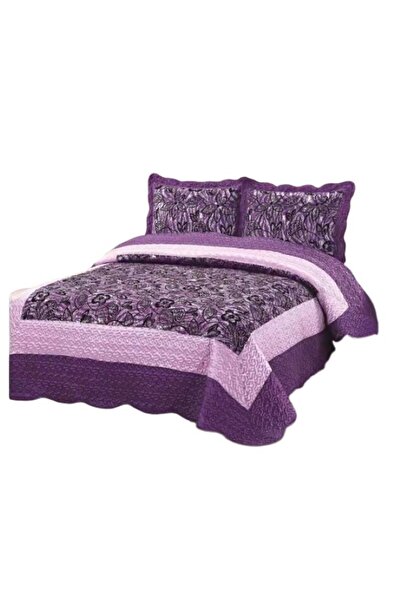 OEM Double Bedspread, Organza Silk Type, 3 Pieces, 230x250cm, Purple