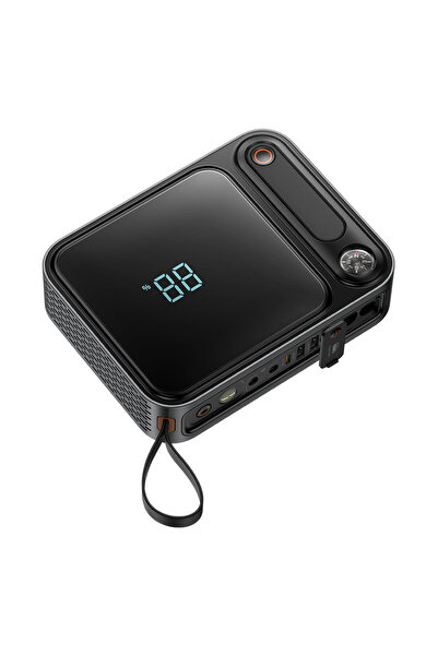 Baseus Starter extern 3 în 1 USB USB-C pentru mașină, lanternă 3000A, negru