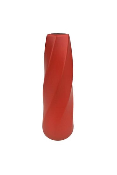 OEM Vază conică din plastic roșu cu spirale, 7x21 cm