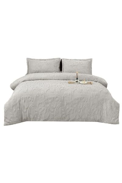 OEM Lenjerie de Pat, Cocolino, Blana Imitatie Iepure, 4 Piese, 2 persoane, 180x200cm, Uni, Alb