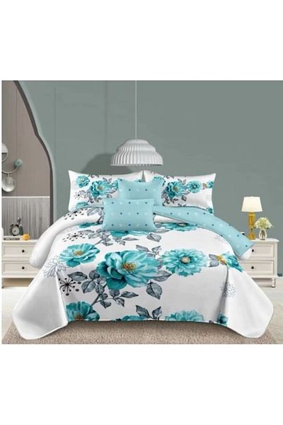 OEM Lenjerie de pat dublu, 6 piese, 2 persoane 180x200 cm, multicolor M27