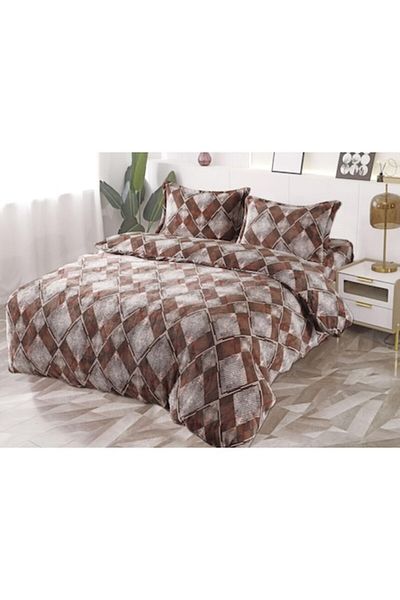 OEM Double Bedding Set, Cocolino, 4 Pieces, 2 Persons, 180x200cm, Abstract Print, Multicolor