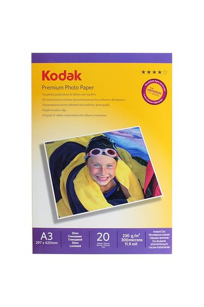 Kodak Hartie Foto A3 20 coli 230g/m² Premium Photo Paper Glossy