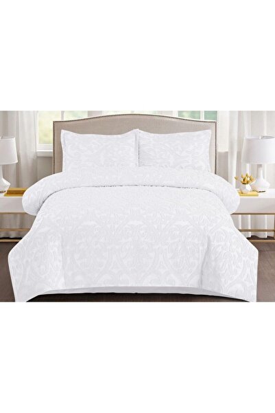 OEM Lenjerie de pat, Grofat M6, Uni, 4 piese, 2 persoane, 230x250cm, Alb