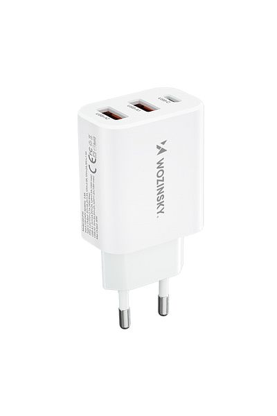 WOZINSKY Încărcător de perete 100-240V 30W USB-C 2x USB-A alb