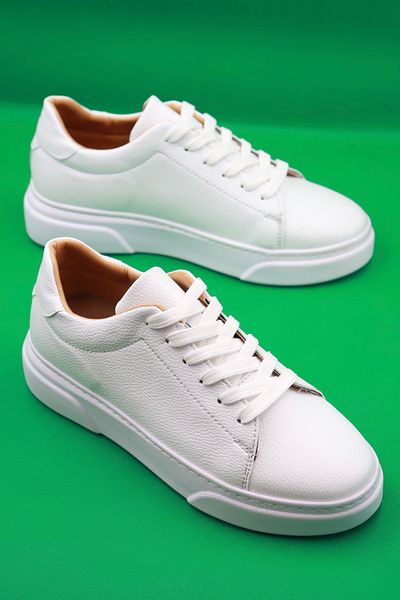 Sanvio Tarzkar Men's White Daily Orthopedic Comfortable Stitched Lightweight Eva Sole Walking Guaranteed Sports Shoes Sneakers
