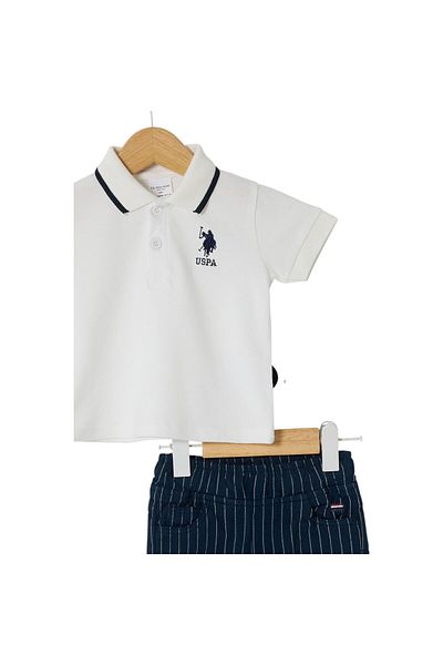 U.S. Polo Assn. Baby Boy 2-Piece Ts-Hirt Set White-Navy Blue Usb2625