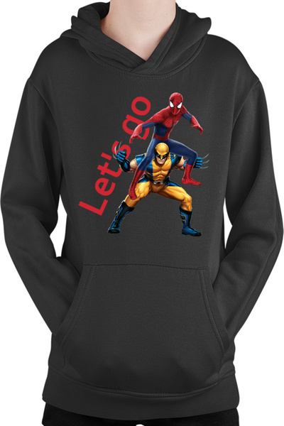 OEM Παιδική Φούτερ με Κουκούλα Wolverine X-Men Spiderman Αστεία Αγκαλιά Marve...