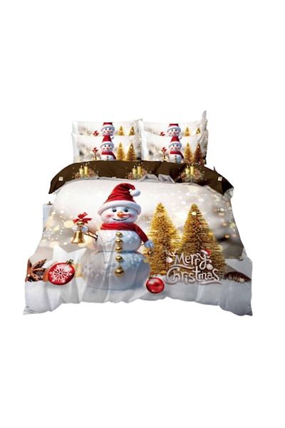 OEM Bed Linen Set, Finet, Festive Christmas Print, Shiny Christmas, 6 Pieces, 2 Persons, 240x250cm, Mult
