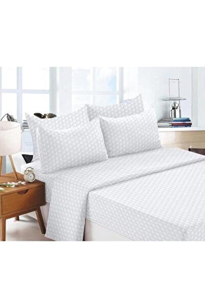 OEM Bed Linen Set, 6 Pieces, Double, 180x200cm, Finetailed Damask, White