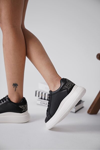 Zerenyus Grace Premium Black Women's Sneaker with Stones on the Back