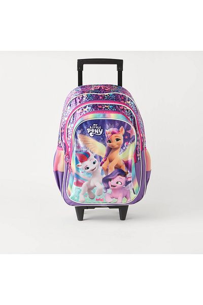 SUNCE My Little Pony Printed Trolley Backpack with Retractable Handle - 18 inches