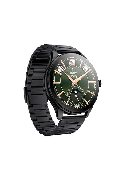 KALOBEE SK 42 Ultra-Slim Smart Watch with Full AMOLED Screen, 3 Straps, and Wireless Charging, Black