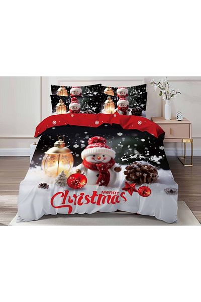 OEM Double Bedding Set, Christmas 3D Model, 6 Pieces, Cotton Finet