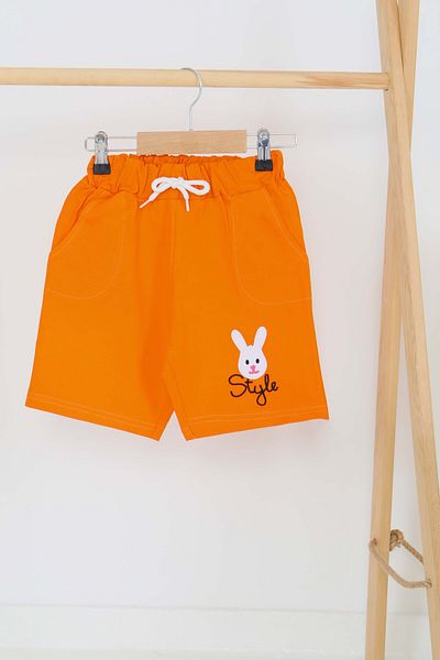 TOFİSA Girl's Orange Printed Shorts - 27334