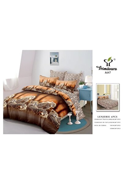 OEM Double Bed Sheet, Spring, 6-piece, 2 persons, 235x250cm, Finet, Jungle, Multicolor