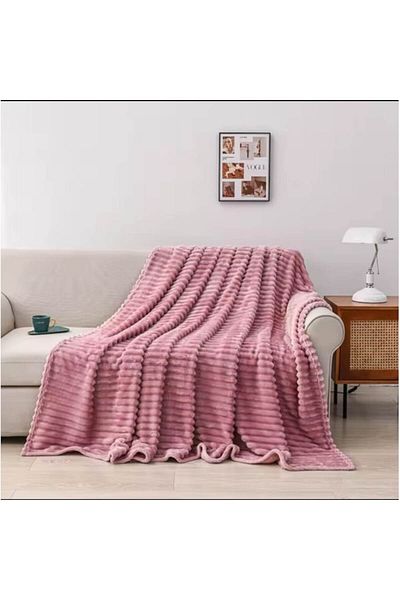 OEM Cocolino Blanket, Striped Model, Uni, 2 persons, 200x230cm, Pink