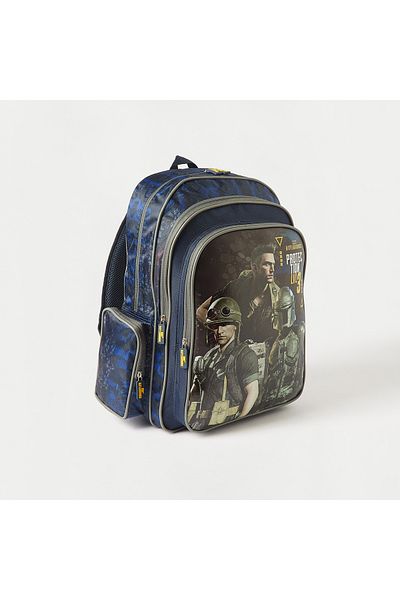 Trucare PUBG Battlegrounds Print Backpack with Adjustable Shoulder Straps - 18 inches