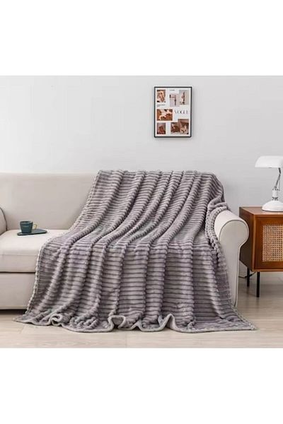 OEM Patura Cocolino, Model Dungi, Uni, 2 persoane, 200x230cm, Gri Deschis