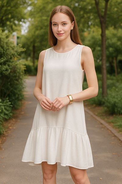SEVENLINE Rochie de damă fără mâneci cu fustă cu volane