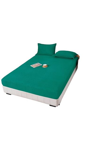 OEM Husa si 2 fete perna, Cocolino, 3 Piese, 160x200cm, Verde Smarald