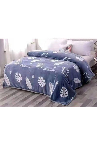 OEM Double Bed Blanket, Cocolino, Beautiful, 2 Persons, 220x230cm, Bluish Gray