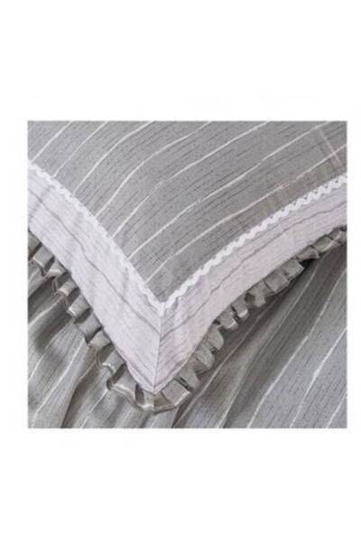 OEM Luxury Bedding Set with Ruffles, Finet, 4 pieces, 2 persons, 230x250cm, Gray Pattern