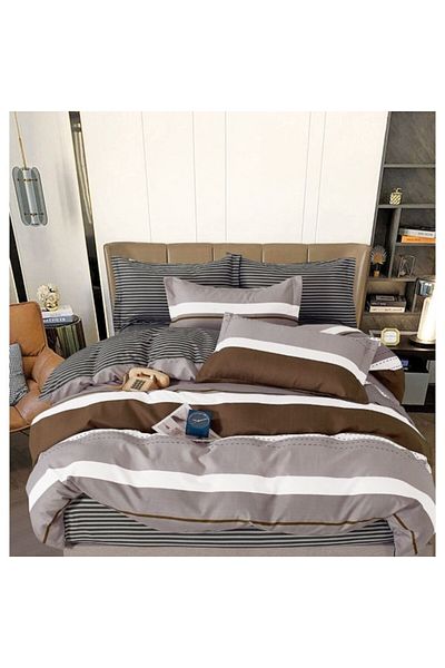 OEM Double bed linen, 6 pieces, Finet, striped print, 2 persons, 240x250cm, Multicolor