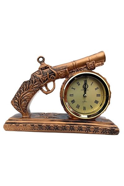 OEM Decorative clock made of resin in the form of a pistol, with Roman numerals, 19 cm