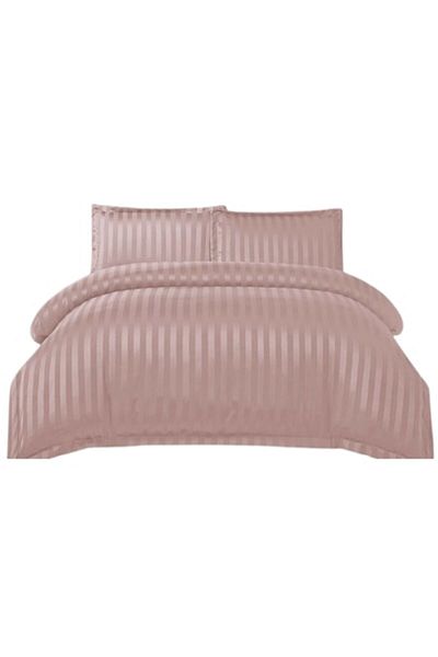 OEM Bed Linen Set, Elastic Sheet, Finet Damask Style, 4 Pieces, 180x200cm, Light Pink