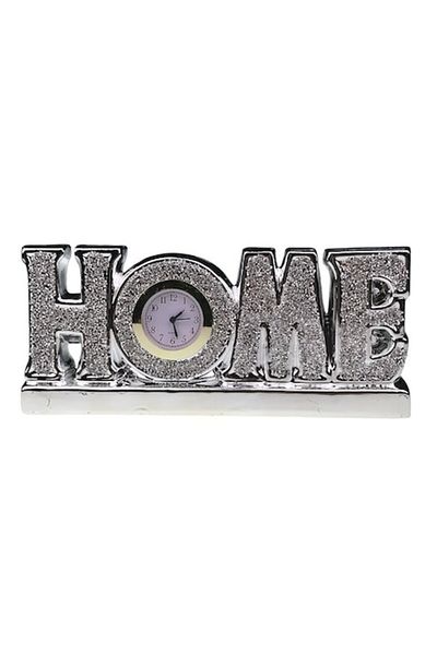 OEM Decoratiune cu ceas, Ceramica, Home, 31x14cm, Argintiu, M2