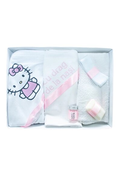 OEM Σετ Βάπτισης για Κορίτσια, 6 Τεμάχια, Hello Kitty, Λευκό-Ροζ
