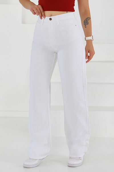 TOFİSA Palazzo Pants White - 27464
