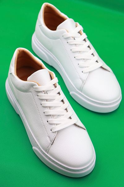 Sanvio Tarzkar Men's White Daily Orthopedic Comfortable Stitched Lightweight Eva Sole Walking Guaranteed Sports Shoes Sneakers