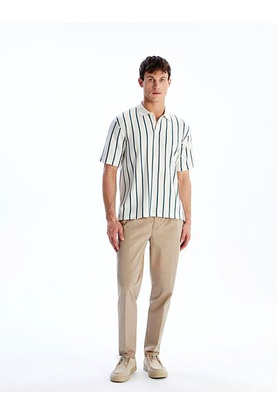 LC Waikiki Lcw Vision Polo Neck Striped Combed Cotton Men's T-Shirt
