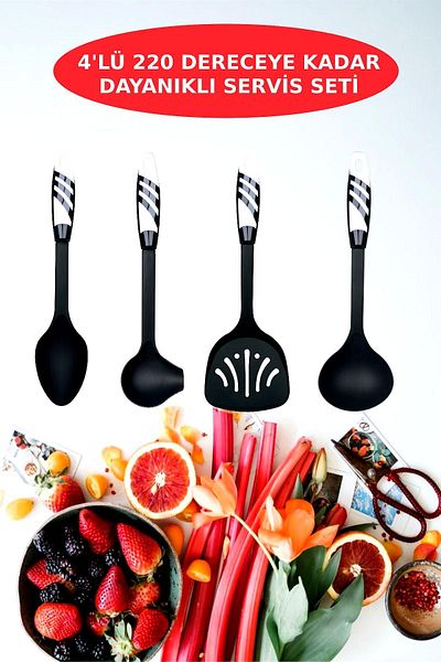 Open Home Concept 4-Piece Modern Design Cooking and Serving Set – 220 ° C Heat Resistant