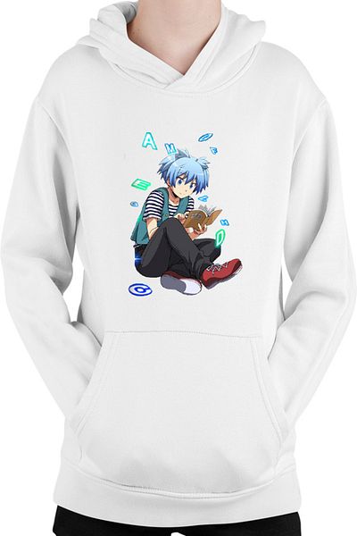 OEM Assassination Classroom Shiota Nagisa Nerd Rebel Kids Hoodie