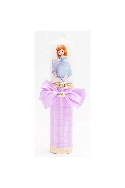 OEM Lumânare de botez, Sofia, 30x6,5cm, Liliac