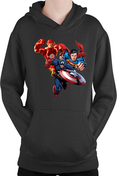 OEM Children's Sweatshirt Flash Captain America Superman Fly Mystery Supernatural