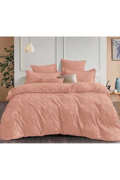Pucioasa Double Bed Linen, Velvet Jacquard Grofat Lux M4, Pucioasa, 6 pieces, 2 persons, Uni, 245x250cm, Peac