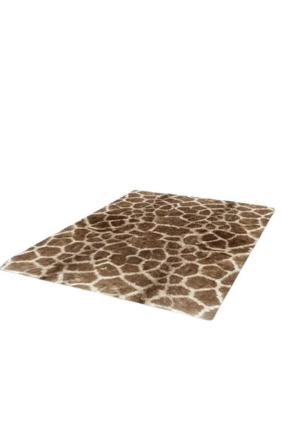 OEM Covor Antiderapant, Polipropilena, Imprimeu Animal Print, Bej Nuante, 80x150cm